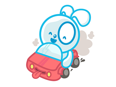 Car Banni Mood sticker bunny car character kawaii mood sticker sweet