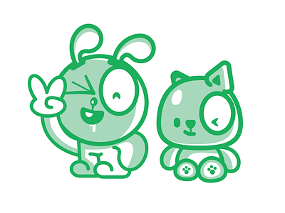 Kawaii Characters bunny characters dog happy kawaii mascot