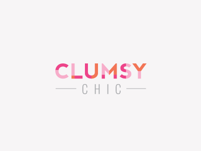 clumsy chic / logo option 1 chic clumsy condensed geometric line logo orange overlay pink serif thin