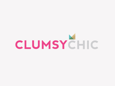 clumsy chic / logo option 2 blue chic clumsy crown geometric gold gray logo pink turquoise
