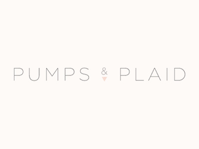 Pumps & Plaid ampersand blog fashion geometric gotham header light logo minimal minimalist sans serif triangle