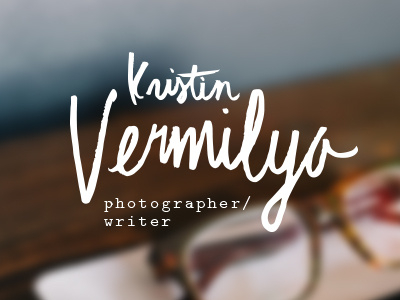 kristin vermilya : progress branding handwriting logo photographer script