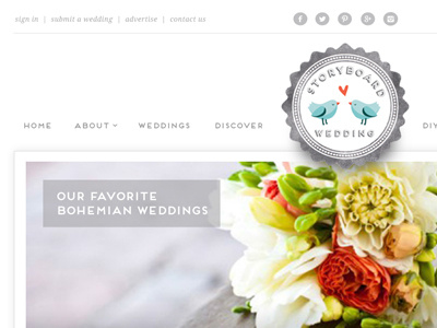 Storyboard Wedding | Website Design blog design header slider website wedding