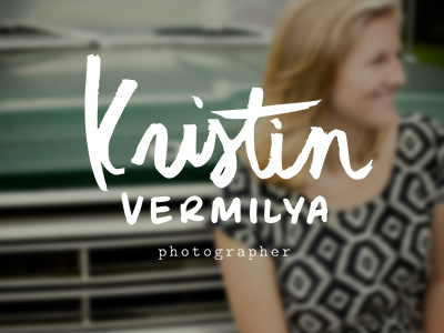 kristin vermilya : logo handwriting handwritten logo name photographer script white