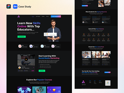 E-Learning Website case Study courses courses app courses landing page e learning education elearning courses landing page learning app learning platfrom online courses online education online learning study ui uiux ux web web design website