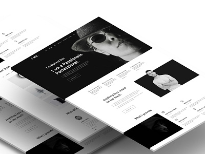 Personal Portfolio Template black dark flat homepage minimal personal portfolio portfolio simple site ui web website