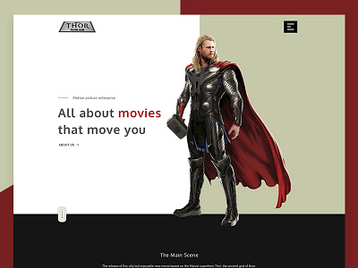Thor Movie Landing Page landing page movie movie landing movie poster poster thor thor movie landing ui web design