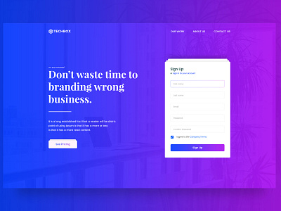 Sign Up Header Daily Ui Challange 001