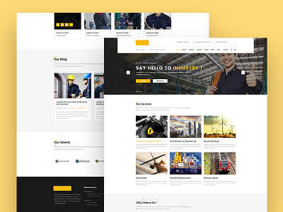 Industry Landing Page construction industry landing page modern ui design web design