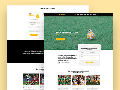Soccer Landing Page landing page modern soccer sports landing ui user interface web design