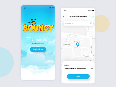 Bouncy App Design 2020 app app design apps illustration location map modern ui vector