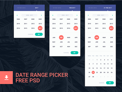 Date Range Picker (free psd)