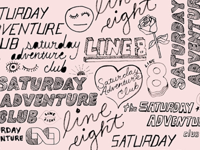 Saturday Adventure Club apparel doodle girls pattern pink