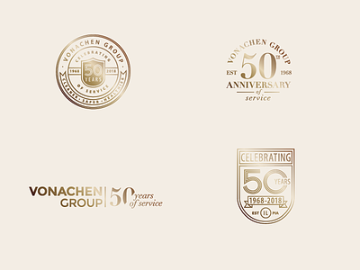 Experimenting with logos and add-ons 50th anniversary badge gold