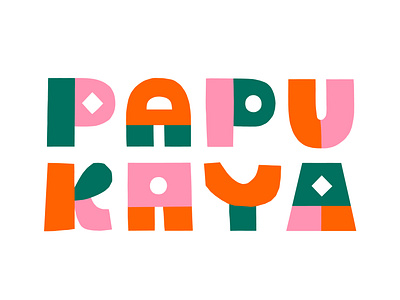 Papercut logo for Papukaya colorful colorful design colorful logo flat color friendly fun illustration leena kisonen logo logodesign naive papercut scandinavian