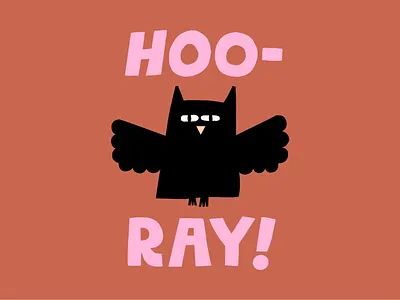 Hoo-ray! for Givingli app bird illustration colorful cute flat color flat style friendly givingli handlettering handmade hooray illustration leena kisonen lettering owl pastels quirky style scandi scandinavian scandinavian style sweet