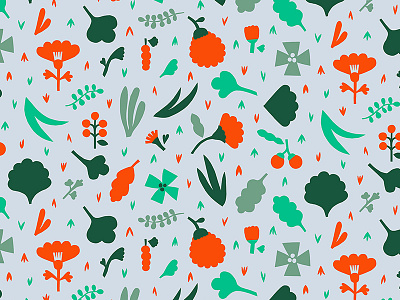 Nature Pattern brights colorful feminine flat color flower fun illustration nature pattern textile