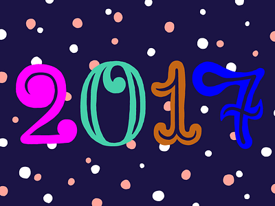 Happy 2017! 2017 colorful curly friendly happy illustration joy leena kisonen lettering numbers