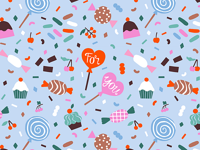 Candy berries candy cute girly illustration lollipop pastels pattern pattern design repeat pattern sweet yummy