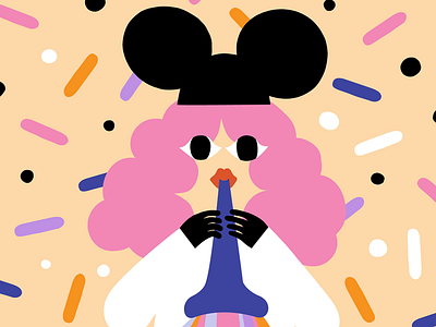 Spring Party bold character character design confetti exhibition girl hat leena kisonen minnie mouse mouse ears pastels saint petersburg