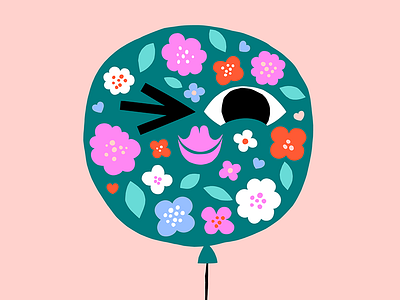 Balloon Workshop balloons character design flowers hands illustration joy leena kisonen love smile spring workshop