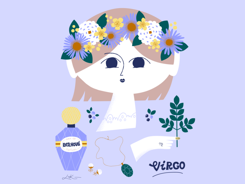 The Virgo season is on character character design flat color friendly horoscope illustration leena kisonen pastels scandinavian sweet virgo zodiac zodiac sign zodiac signs