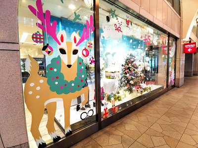 Xmas window for Meitetsu department store