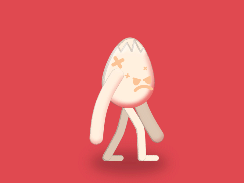 Angry Egg 2d animation motion design rubberhose