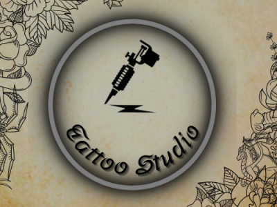 Tattoo Studio Logo branding design graphic design graphics illustration logo logo design logos tattoo tattoo studio tattoo studio logo vintage