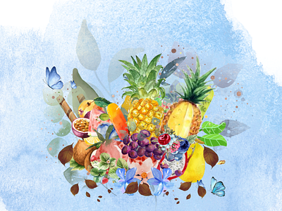 Summer Vibes design fruits graphic design graphics illustration pineapple summer summer vibes ui