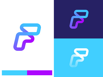 Simple logo Exploration blue brand design gradient icon identity logo purple
