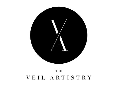 The Veil Artistry Logo black logo minimal salon scissors simple va wedding white