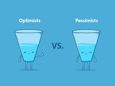 Optimism vs Pessimism illustration optimistic pessimistic water