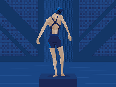Team GB Olympic Swimmer art boxer character design direction gb illustration olympics team