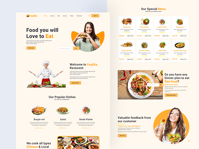 Restaurant Landing Page food landing page restaurant landing page ui ui design ux website landing page