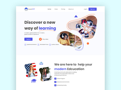 Education Landing Page branding education landing page landing page ui ui design web landing page