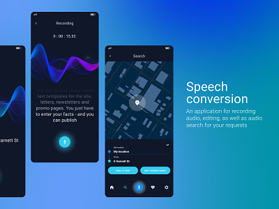 Speech recognition app appdesign design figma illustration interface interfacedesign logo ui