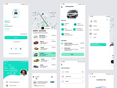 Car wash app service concept