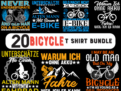 20 Bicycle T-shirt design bundle bicycle bike bikelife branding cycling cyclinglife cyclingphotos cyclist design graphic design illustration logo mountainbike mtb roadbike t shirt typography ui ux vector