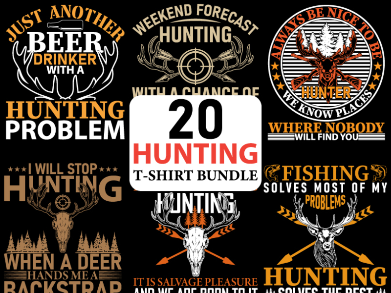 20 Hunting T-shirt design bundle by M L H Mamun Ali on Dribbble