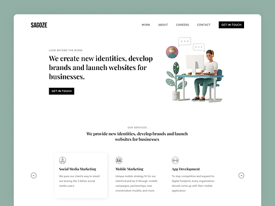 Minimal marketing website header