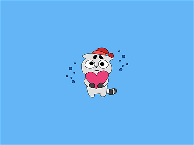 Meet Sugar adorable animal cute graphic design heart icon illustration logo love raccoon small vectors