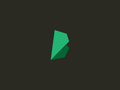 Letter B b flat folded icon letter logo mark origami paper sheet simple vector