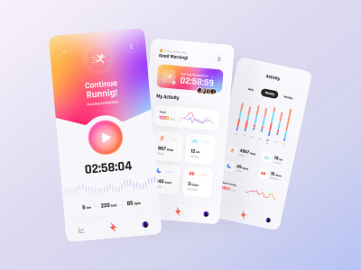 Fitness App - Workout Tracker android best fitness app design best fitness app ui best fitness app ui design best workout app design best workout app ui clean fitness freebie health healthcare healthy ios mobile ui running workout workout app