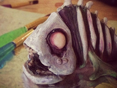 Swimming Dead #1 fish monster sculpt zombie