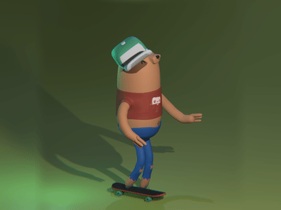 Skateboarding Sloth 3D animation 3d animation bbc bestblendercourse blender jetpacksandrollerskates