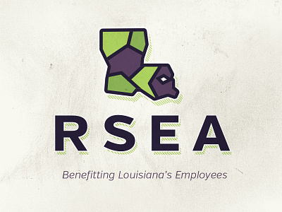 RSEA baton rouge green icon logo louisiana purple stained glass state typography