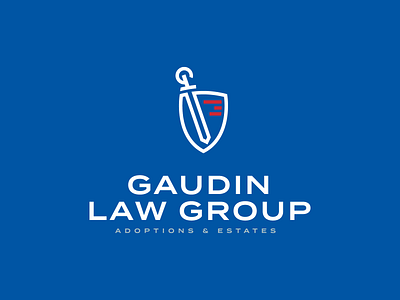 Gaudin Law Group attorney branding illustration law law firm legal logo shield typography