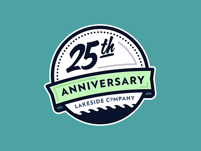 25th Anniversary anniversary badge clean emblem lake logo nautical ribbon river sea shield water