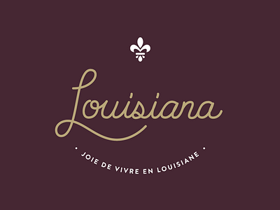 Joie De Vivre Part Deux fleur de lis handwriting lettering logo louisiana purple typography